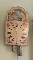 Anton Scherzinger wall clock with automaton, historicism circa 1860