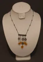 Collana in argento con ambra, anni 50-70