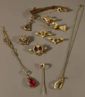 Lot de bijoux Art nouveau double, allemand vers 1910