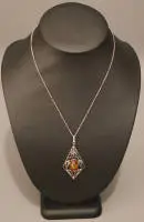Collier Art nouveau pour femme avec pendentif en argent, vers 1900