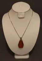 Pendentif de chaîne Art déco en argent, années 1920-1930