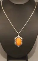 Pendentif Art déco en argent, années 1920-1930