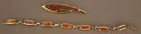Parure de bijoux en ambre, années 1970-1990, allemande