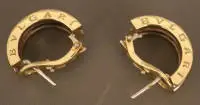 Bulgari, boucles d'oreilles B. Zero1 en or jaune, créoles, bicolores, France, époque moderne