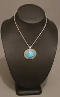 Collier en argent Art déco avec pendentif, époque contemporaine