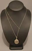 Historicism silver necklace with medallion, German Empire before 1900