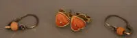 Boucles d'oreilles historicistes en or avec corail, allemandes vers 1900
