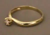 Bague solitaire de femme en or, 2e moitié du 20e s., allemande
