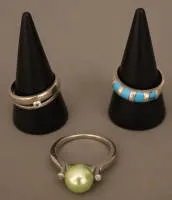 Drei Silber-Designer Ringe, neuzeitlich BRD