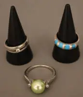 Trois bagues de créateur en argent, époque contemporaine RFA