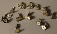 Sept paires de boutons de manchette, seconde moitié du 20e s., allemand