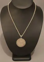 Pendentif à pièce 1905 avec chaîne en argent, début du 20e siècle, allemand