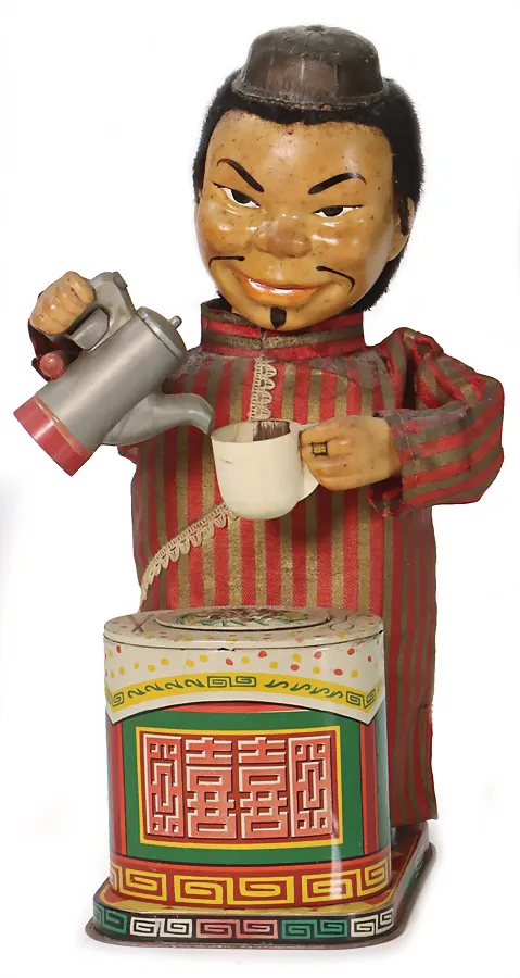 Jouet à batterie, chinois avec théière et tasse