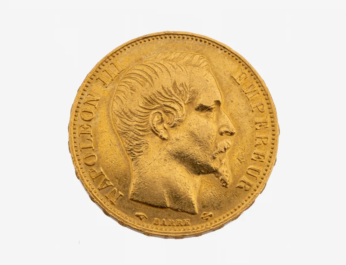Goldmünze 20 Francs Napoleon III., Frankreich 1859 A