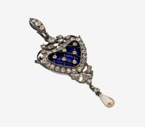 Hanger, waarschijnlijk rond 1900, 925 zilver, model voor echte sieraden, zgn
