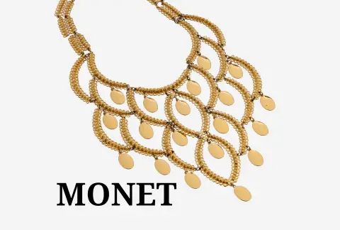 Opvallende MONET modejuwelen ketting, VS jaren 1980, weelderig, meerlagig