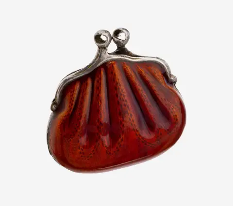 Pendentif original, Italie, années 1980, argent 800, en forme de sac à main