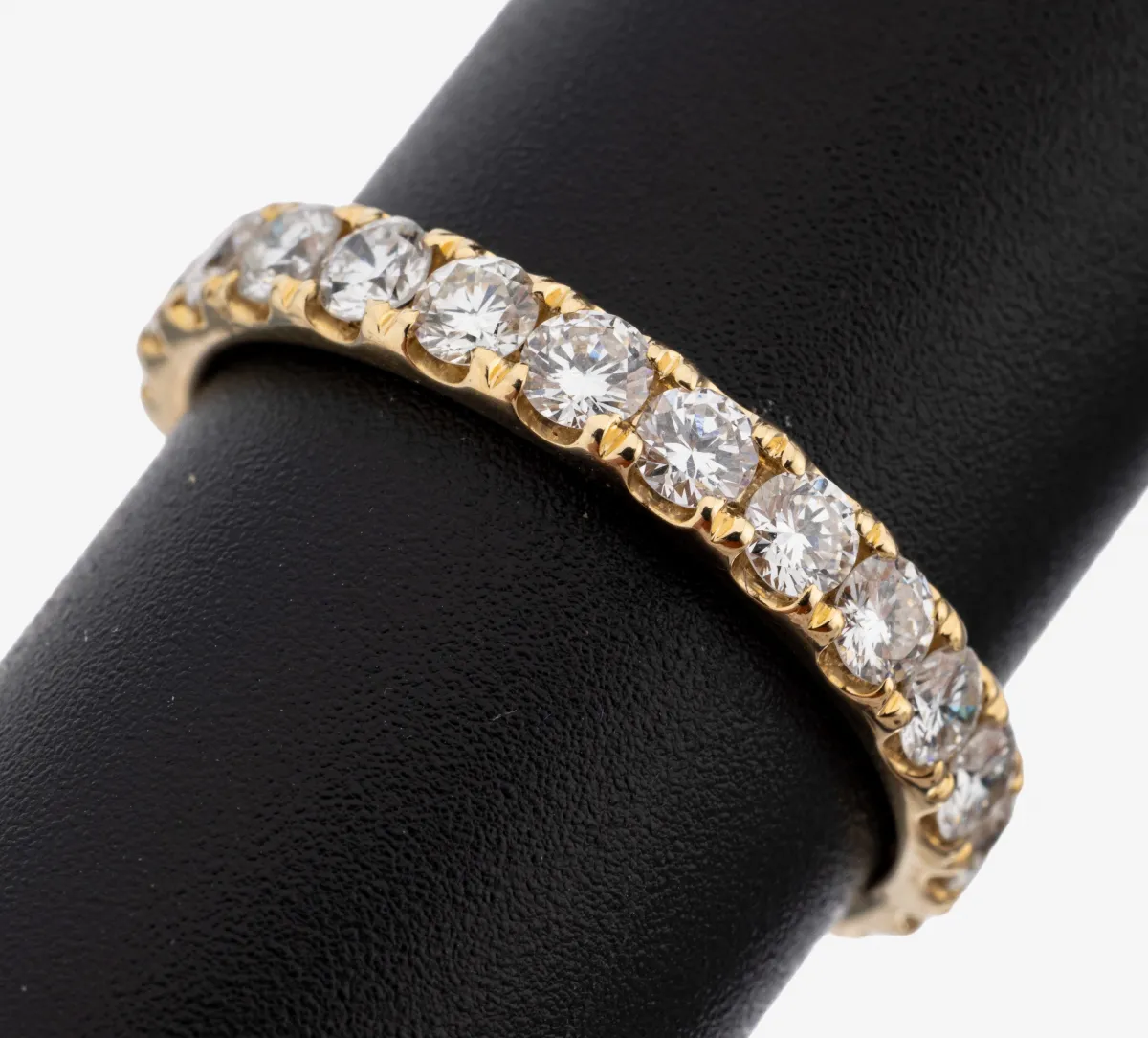 Bague memory diamant or 14 kt, 585/000, 24 diamants env. 2,0 ct blanc fin