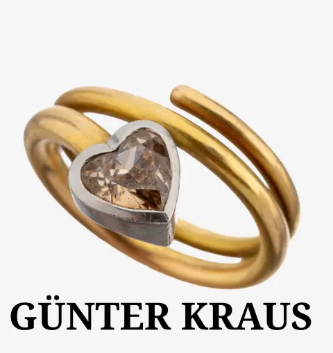 Ongewone 18 kt gouden en platina diamanten ring, goud 750/1000 en Pt 950/1000, in platina