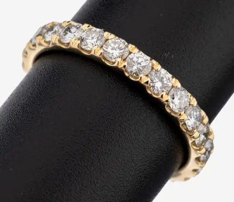 Bague memory en or 14 kt avec brillants, or gris 585/000, 25 brillants total env. 1,61 ct (grav.)
