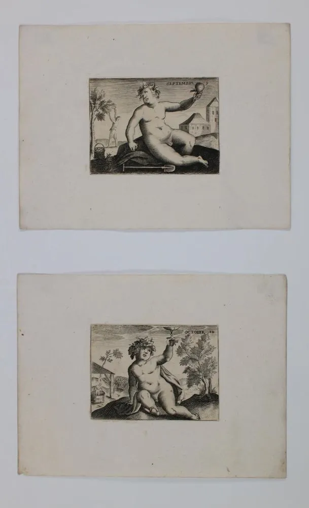 Suite des mois. – Douze eaux-fortes anonymes, (17e/18e s.)