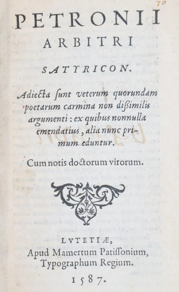 Petronius Arbiter. – Satyricon