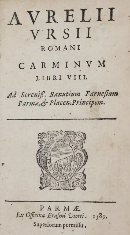 Aurelio Ursius (d.i. M.V.Barberini). – Carminum libri VIII