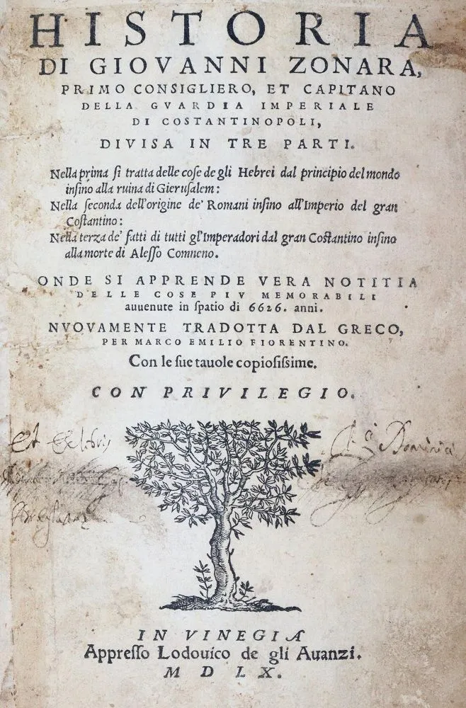 Zonaras,J. – Historia, divisa in tre parti