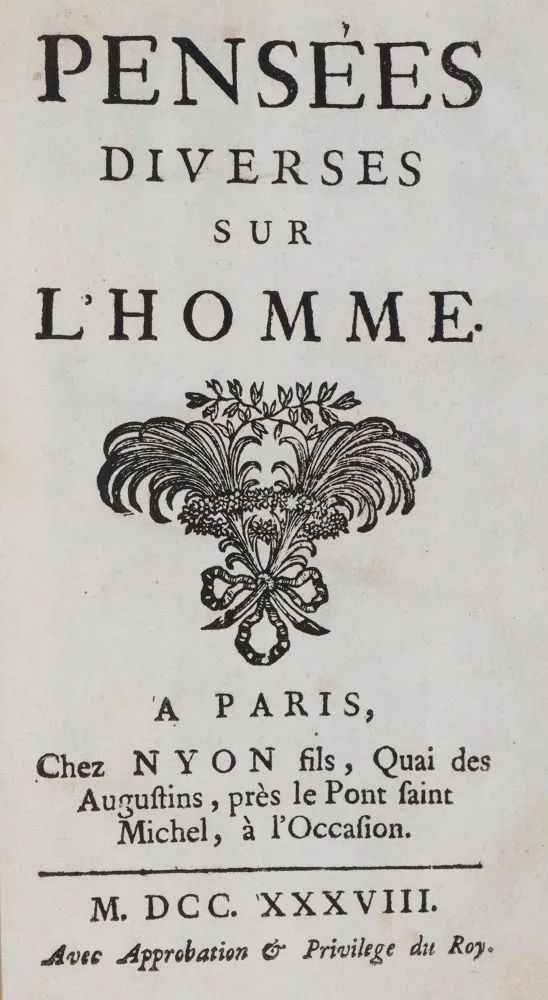 (Pecquet,A.). – Pensees diverses sur l'homme