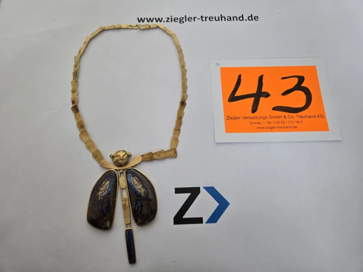 Collier "Libelle" (750/Gold, 2 Opale, 2 Brillanten)