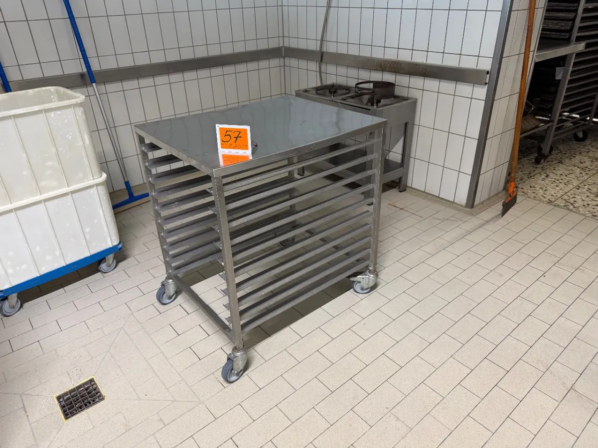 RVS transportwagen (afm.: 80 x 66 x 90 cm)