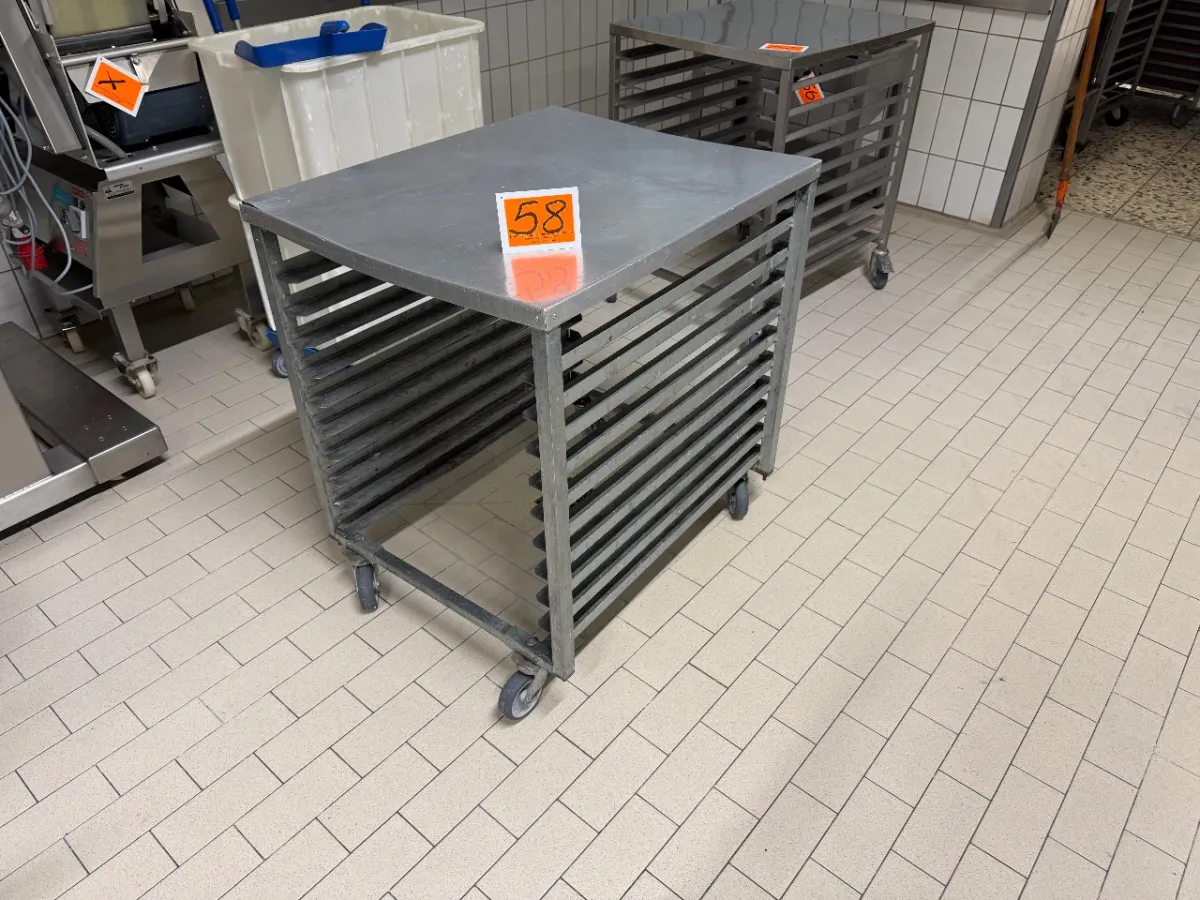 Edelstahl-Transportwagen (Abm.: 82 x 68 x 87 cm)