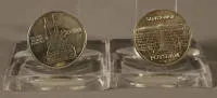 8 monedas de la RDA de 5 marcos, vistas de ciudades