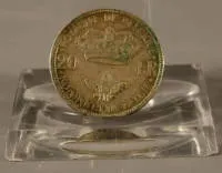 Moneta belga d'argento 20 franchi, 1935, Belgio