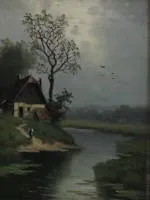 Carl Ludwig Schmitz 1900-1967, Blick in eine Flusslandschaft