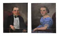 Nepoznati portretist 19. st., par bidermajerskih portreta