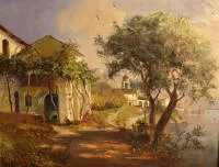 Landschaftsmaler des 20. Jh., Südeuropäische Küstenlandschaft