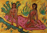 Cuno Peter Amiet 1868-1961 可能，海滩上的两个女人