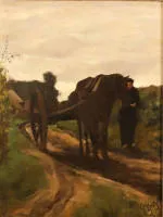 G. de Groyer, konjska zaprega sa seljakom