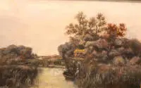 Franz Th. Kargl 1834.–1902., Obalni pejzaž s ribarom