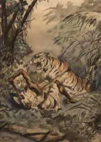 Franz Roubal 1889-1967, Tigerangriff im Urwald