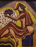 Hugo Scheiber 1873-1950 wohl, Junge Frau mit Hut
