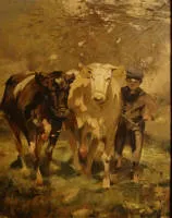 Georg Wolf 1858-1930, Gonjač s dva vola