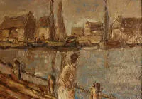 Severoněmecký malíř 20. stol., pohled na Amsterdam