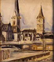 Prema Ferdinandu Hodleru 1853-1918, gradski prizor Züricha 1882.