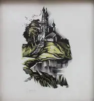 Anatoli I. Kalaschnikow 1930-2007, Abstrakte Darstellung einer russisch-orthodoxen Kirche