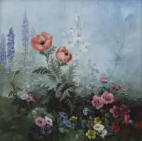 H. Rückert 1919-ebenda, stilleven, arrangement van wilde bloemen