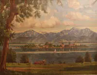 M. Fischbach 1923 - 1999, zicht op Fraueninsel