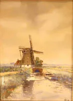 A. Norbook, windmolen aan de gracht