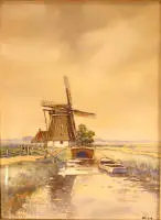 A. Norbook, windmolen aan de gracht
